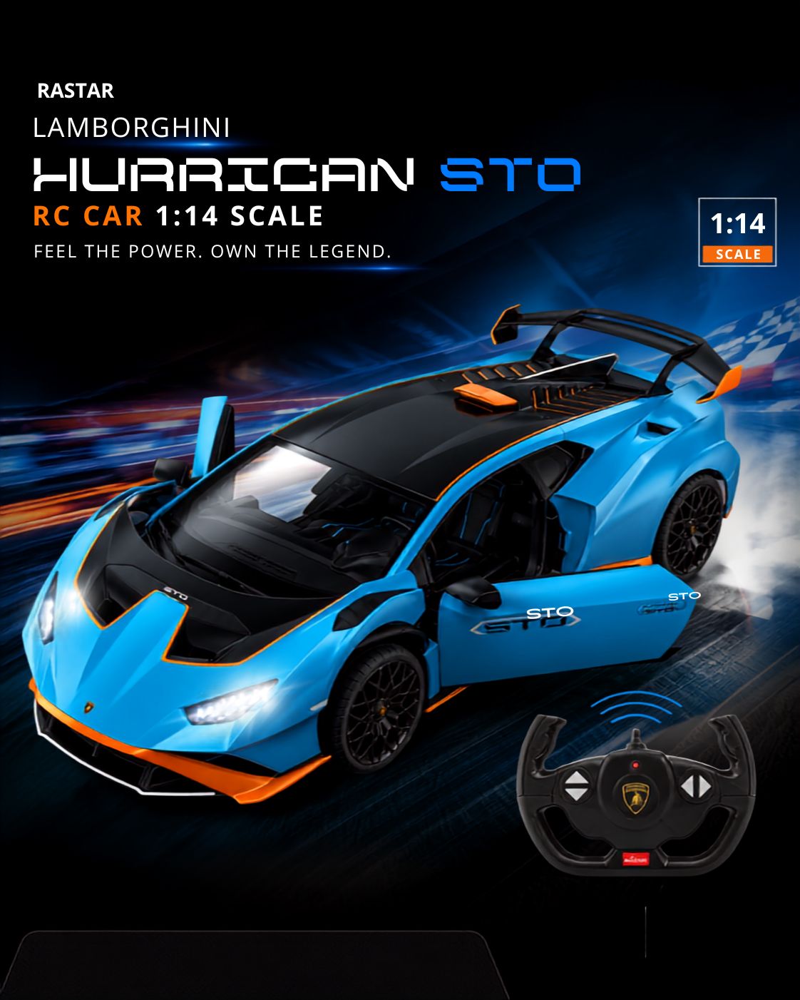 Rastar Lamborghini Huracán STO RC Car 1:14 Scale | Licensed Remote Control Sports Car